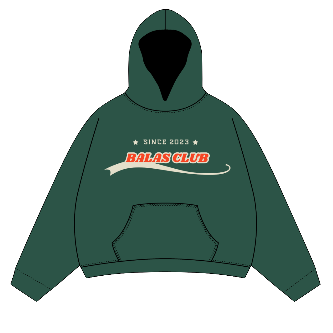 Green Logo Hoodie- CROP ESSENTIALS